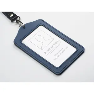 Porte-badge en cuir régénéré, merchandising durable - Product Image 1
