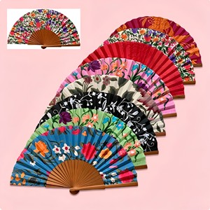 Abanico Plegable de Bambú y Tela de Seda con Diseño de Arcoíris, Ideal para Bodas y Uso Doméstico - Product Image 5