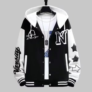<span class=keywords><strong>Blouson</strong></span> Baseball Homme 2025 Tendance Jeune Élégant Décontracté <span class=keywords><strong>Printemps</strong></span> Automne Veste Étudiant Garçon Motif Lettres - Product Image 4