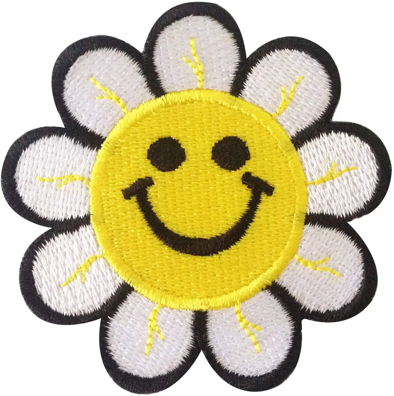 AN-E0022 गर्म बेच कढ़ाई पैच कस्टम फूल मुस्कान कशीदाकारी शर्ट उत्तम कशीदाकारी हूडि