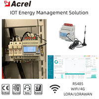 Medidor de Energía Inalámbrico Conectado a IoT Acrel ADW300, Montado en Riel DIN, con Comunicación 4G/WiFi/Lorawan