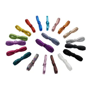 Weiou Shoe Accessories Manufacturer Length 120CM Good Lookingスポーツ靴ひもFashion Metallic Yarn Flatためひも靴
