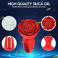 Vibrador con Forma de Flor de Rosa, Control Remoto Inalámbrico, Estimulador de Punto G, Masajeador Anal, Juguetes Sexuales para Adultos para Hombres