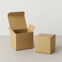 Boîtes rigides en papier kraft réutilisables pour la livraison à emporter, avec impression de logo personnalisable, emballage d'expédition et de rangement pour bougies et cadeaux