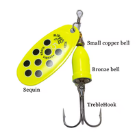 Leurre de Pêche Métallique 1#--6# 5g 6g 8g 10g 16g 19g, Appât Spinner de Haute Qualité, Leurre Dur avec Hameçon Triple, Matériel de Pêche pour Brochet