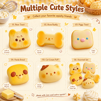 Jouet Squishy Alimentaire Adorable à Remontée Lente, Doux et Anti-Stress, Cadeau Kawaii