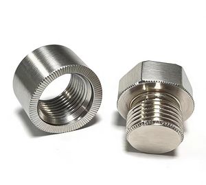 Kit de cierre de tubo de escape de alta temperatura, tapón roscado M18x1.5 con tuerca soldada para ajuste de rendimiento, 2 adaptadores de sistema de escape CNC - Product Image 6