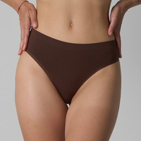 Tanga bikini con costuras planas sin rozaduras, tejido acanalado texturizado, ropa interior diaria, entrepierna higiénica, para usar con leggings ajustados y vestidos.