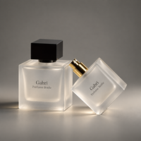 Flacon de parfum vide 50 ml 100 ml, flacons de parfum carrés 30 ml avec boîte, étiquette privée OEM, flacon de parfum en verre givré de luxe