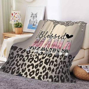 Regalos para el Día de la Madre 2026, Manta de Franela Suave con Estampado Floral y de Leopardo, con Brillo y Diseño de Flores para Mamá - Product Image 1