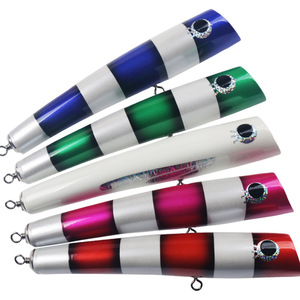 Señuelo de madera tipo Popper de 120g para pesca en agua salada, cebo artificial duro para pesca de arrastre desde embarcación. - Product Image 1