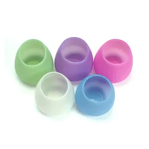 Custom Silicone Wine Glasses Unbreakable Collapsible Silicone Cups Minimalist OEM Party Cups Saucers Silicone Cup With Lid