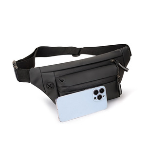 Men's Waist Bag Large Capacity Waterproof Chest Bag Crossbody Shoulder Bag Solid Color Coating <b>Material</b> Everyday Use - Product Image 2