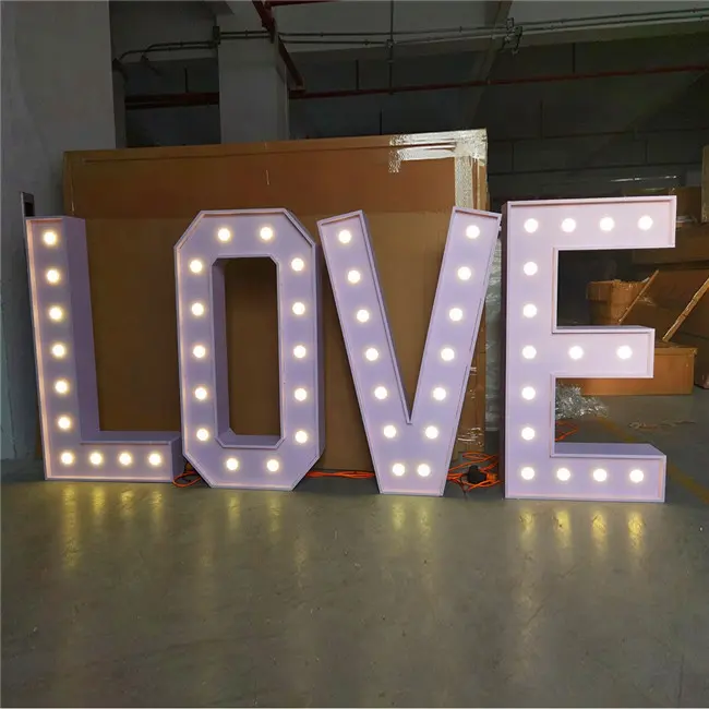 Gigantische Liefde Led-Oplichtende Partytentletters Geleid Decoratielicht Voor Bruiloftsfeestdecoratie