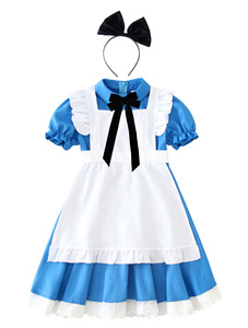 Disfraz de Princesa Lolita Azul para Niñas, Disfraz de Sirvienta para Mujeres Adultas y Niñas, Disfraces de Princesa para Halloween, TV y Cine con Diadema, Calcetines y Delantal - Product Image 4