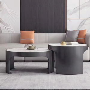 Base <span class=keywords><strong>de</strong></span> acero inoxidable dorado <span class=keywords><strong>de</strong></span> lujo <span class=keywords><strong>para</strong></span> salón <span class=keywords><strong>de</strong></span> belleza, Mesa Central pequeña, combinación moderna en blanco y negro, juego <span class=keywords><strong>de</strong></span> mesa <span class=keywords><strong>de</strong></span> <span class=keywords><strong>centro</strong></span> redonda - Product Image 3