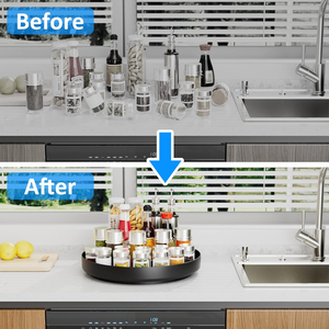 Organizador de especias giratorio de metal de un solo nivel para gabinete de cocina, Lazy Susan, estante giratorio para encimera - Product Image 3