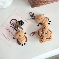 Porte-clés en peluche blagueuse en forme de cafard, mignon et doux, breloque de sac, ornement amusant, cadeau souvenir promotionnel pour étudiants, vente en gros