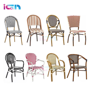 미국 표준 야외 정원 프랑스 비스트로 카페 알루미늄 로프 등나무 의자 - Product Image 4