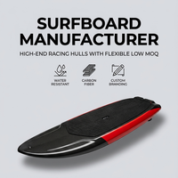 Planche de surf à moteur personnalisable B2B à faible MOQ, coque de course en carbone composite rouge, planche motorisée étanche, embarcation aquatique