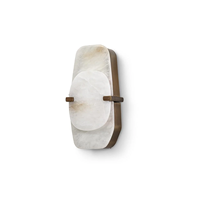 Vente de luminaires suspendus en pierre d'albâtre naturelle nordique, style luxueux pour salon et salle à manger, grand lustre en albâtre