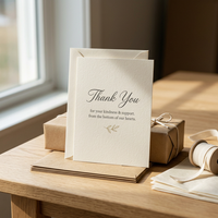 Carte de remerciement personnalisée en papier recyclé avec enveloppe pour emballage cadeau, enveloppe imprimée offset pour emballage cadeau