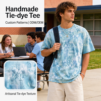 T-shirts tie-dye streetwear certifiés HuaYi GRS&GOTS, 100% coton, col rond, vêtements de créateur, surdimensionnés, respirants, pour hommes