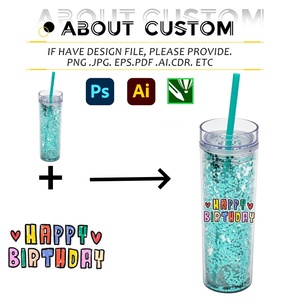 Copo de Plástico com Canudo Brilhante de 16oz Personalizável com Logo, Garrafa de Água Portátil para Homens e Mulheres - Product Image 6