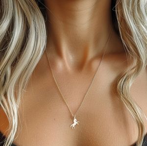 Collier Mini Cheval en Acier Inoxydable 316L Plaqué Or 18K Coastal Cowgirl Pendentif Western Rodeo Bijoux Cheval Cadeaux pour Fille - Product Image 4