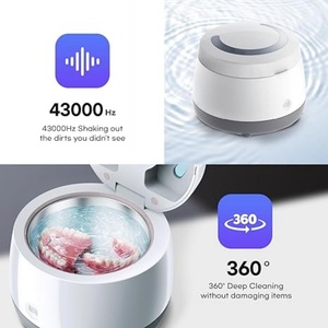 2024 DL290 Mini Dental Ultrasonic UV Jewelry Gold Cleaning False Teeth Aligner <b>Retainer</b> Mouth Guard Ultrasonic Denture <b>Cleaner</b> - Product Image 6