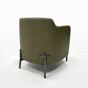 Solid Wood Base Leisure Chair <b>Light</b> Luxury Chair Leather Fabric Single Sofa Chair for Living Room Home Hotel Office Wholesale - Product Image 4