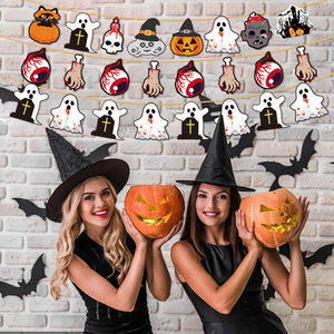 Banderas para fiestas de Halloween, decoraciones rectangulares personalizadas impresas para celebraciones festivas - Product Image 2
