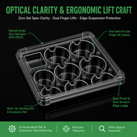 Plateau blister optique transparent en APET avec encoche de levage pour objectif d'appareil photo