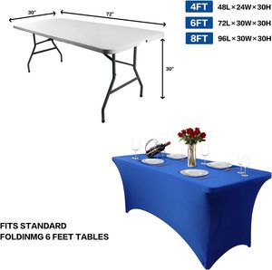 Trend Wedding Party 6ft Spandex Stretch Wrinkle Free Durable Modern Design 100% Polyester Fabric Customizable <b>Square</b> <b>Tablecloth</b> - Product Image 2