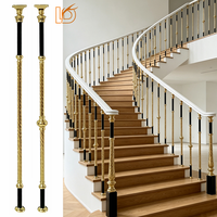 Direct usine, luxe moderne, or Rd. Balustre d'escalier en Mg-aluminium de 20 mm, poteau métallique pour escalier, garde-corps intérieur pour escaliers en bois