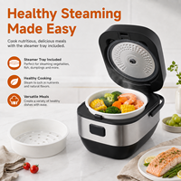 Penanak Nasi Listrik 5L untuk Hotel, Rumah, dan Dapur, 900W, 12 Program, Gelas Takar, Stainless Steel, Layar LED, Timer