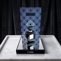 Support de présentation de parfum personnalisé avec base miroir, présentoir cosmétique en acrylique pour table, présentoir de marque de luxe pour showroom