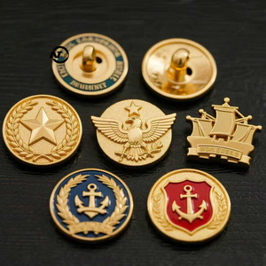 Bottoni Vintage in ottone Set orecchio di grano a cinque punte con spalline a stella copricotto uniformi cucite con distintivo - Product Image 3