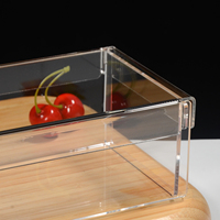 Boîte à gâteau en acrylique pour tiramisu avec couvercle coulissant 50 cm, boîte de présentation transparente pour pain de mie et desserts, pour boulangerie, pâtisserie, vente en gros