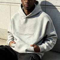 Set Hoodie Pria Bahan Campuran Katun Ringan, Cepat Kering, Anti Air, Cetak Embos, Sablon Custom
