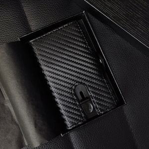 Casekey Slim Minimalist Carbon Fiber Aluminum Business Leisure Credit Card Ejector <b>Wallet</b> <b>RFID</b> <b>Blocking</b> Automatic Card Case 7 - Product Image 1
