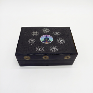 Boîte à bijoux en bois de luxe multifonctionnelle à sept chakras, forme rectangulaire, pour femmes et filles, bijoux de Noël, vente en gros - Product Image 1