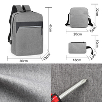 Ensemble de sacs à dos pour ordinateur portable 3 pièces, doublure en nylon imperméable, sacs à bandoulière élégants et pratiques pour adolescents, sacs d'école pour courts voyages, fermeture éclair