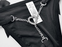 Tanga de Encaje Transparente de Cintura Baja, Estilo Nuevo, Color Negro, para Mujer
