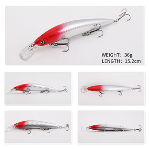 New 7 Colors Luya Fishing Lures Laser Minow Lead Block + Strengthened <strong>Treble</strong> <strong>Hooks</strong> 15.2cm 36g Sea Fishing Bait - Product Image 6