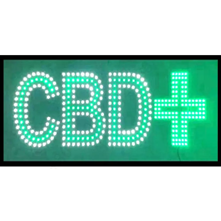 ODM OEM 3 linee luci led cartello di bordo CBD + custom led segni