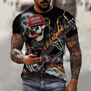 Nouveauté personnalisé Joker et guitare T-shirt pour hommes motif Hip Hop Fitness à manches courtes imprimé à <span class=keywords><strong>la</strong></span> mode T-Shirt à manches courtes XS-6XL OEM - Product Image 4