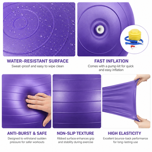Balones de Yoga <span class=keywords><strong>para</strong></span> Mujeres <span class=keywords><strong>Embarazadas</strong></span> de 75 cm <span class=keywords><strong>para</strong></span> Abrir la Cadera, Preparación <span class=keywords><strong>para</strong></span> el Parto, Balanceo Suave y Ejercicios de Maternidad - Product Image 3