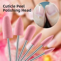 6 embouts de ponceuse à ongles en caoutchouc, fraises pour manucure, pour retirer cuticules et vernis gel, accessoires pour ponceuse électrique