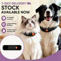 Traceur GPS intelligent pour animaux de compagnie avec moniteur de santé IA, autonomie de 3 jours, clôture électronique GSM et suivi d'activité